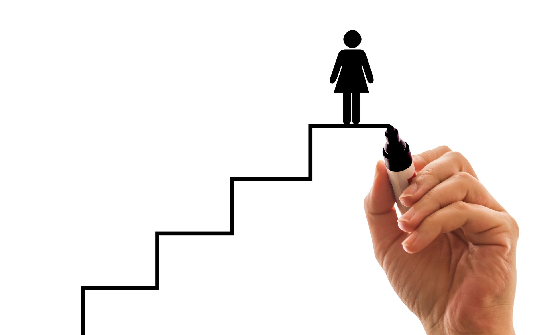 Steps of Success on White Background